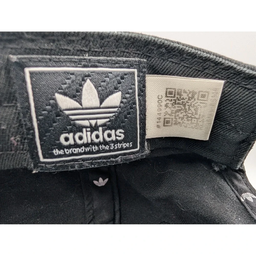 Adidas Originals Trefoil Baseball Cap Black Washed Cotton Adjustable Hat